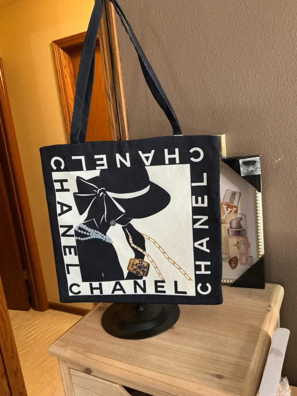 CHANEL Black and White Graphic Canvas Tote GWP - Picture 8 of 15